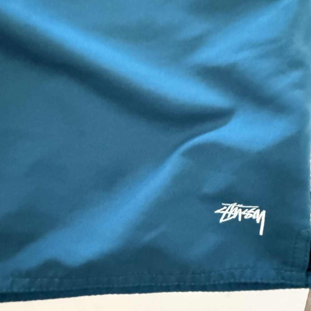 Stussy Shorts Mens Medium Blue Stock Water Lined Drawstring Nylon Beach Surf - Picture 6 of 6